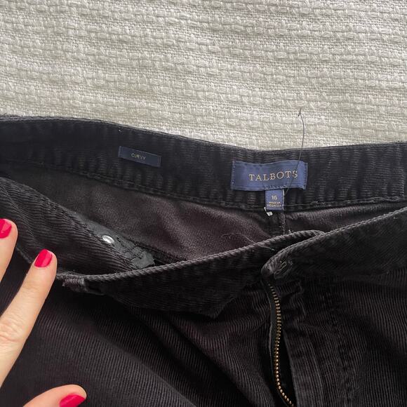Size 16 Talbots Black Curvy Fit Bootcut Corduroy Pants - Picture 4 of 7